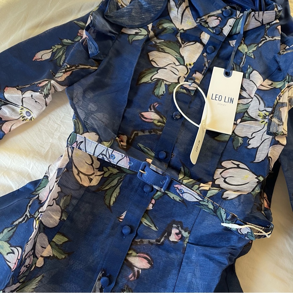 Brand New- Leo Lin Katrina Butterfly Sleeve Midi Dress 💙✨ - Picture 10 of 14